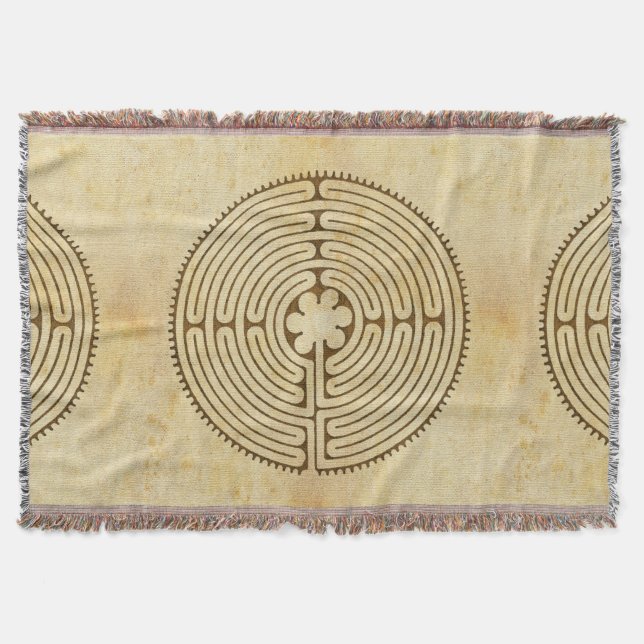 Chartres Labyrinth antique style 1 + your ideas Throw Blanket (Front)
