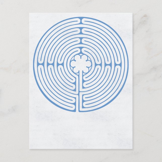 Chartres Labyrinth Blue Postcard (Front)