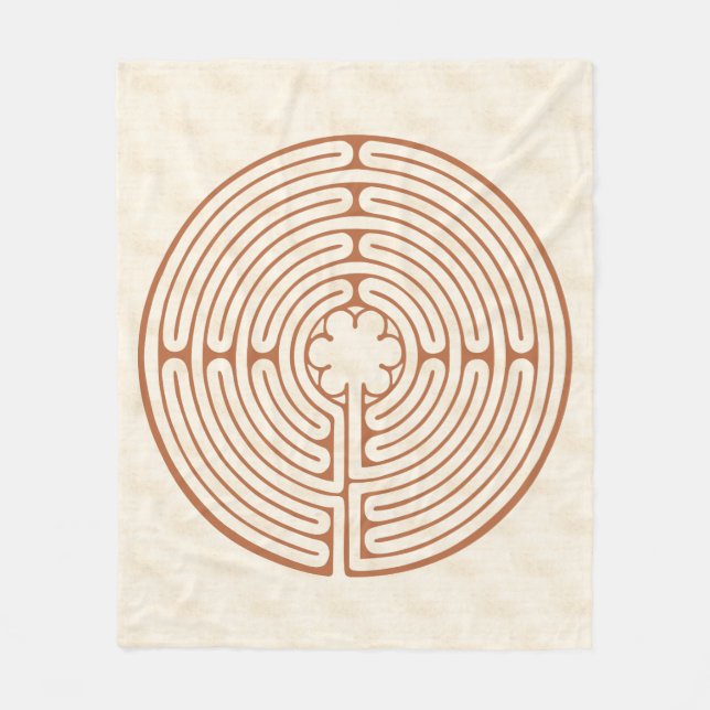 Chartres Labyrinth Brown Fleece Blanket (Front)