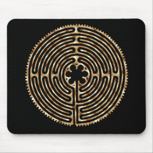 Chartres Labyrinth Pearl Dark Paths Mousepad
