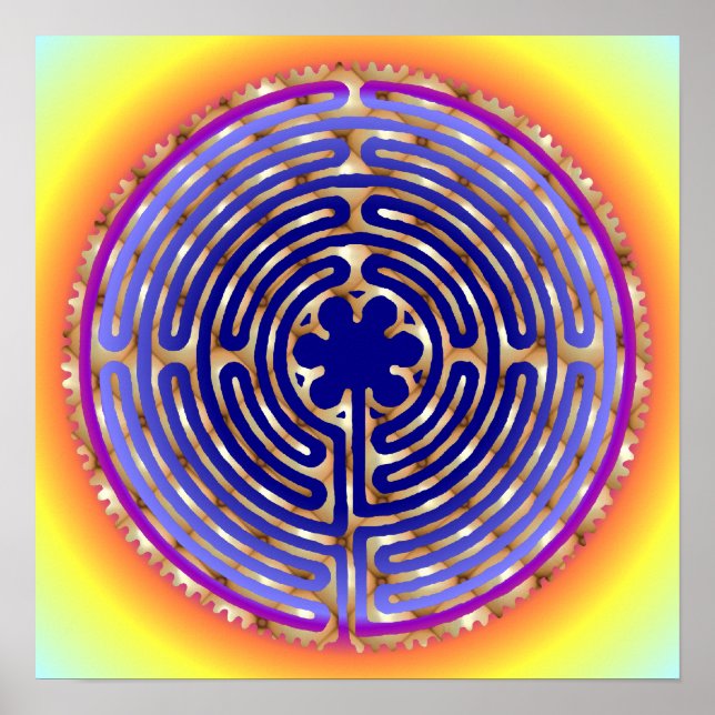 Chartres Labyrinth Pearl Light Paths Print (Front)