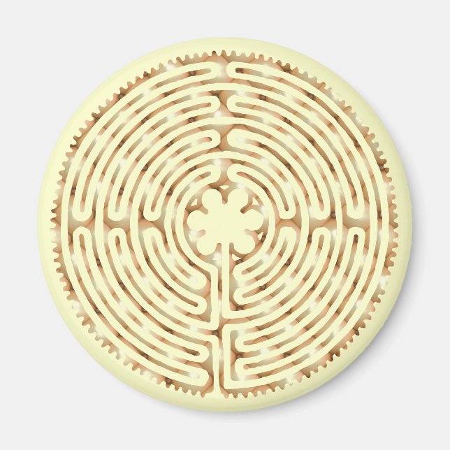 Chartres Labyrinth Pearl Magnet (Front)