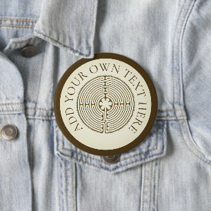 Chartres Labyrinth - Spiritual Symbol Antique 1 10 Cm Round Badge