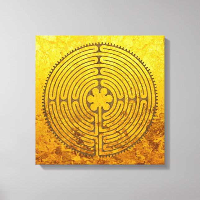 Chartres Labyrinth - Spiritual Symbol Antique 1 Canvas Print (Front)