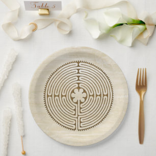Chartres Labyrinth - Spiritual Symbol Antique 1 Paper Plate