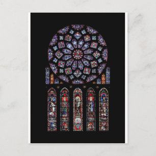 CHARTRES VI STAINED GLASS POSTCARD