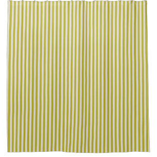Chartreuse and Cream Simple Striped Pattern  Shower Curtain