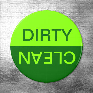 Chartreuse and Dark Green Dirty Clean Magnet