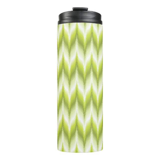 Chartreuse and Lime Bargello  Thermal Tumbler (Front)