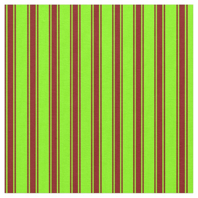 Chartreuse and Maroon Lines Fabric (Close Up)