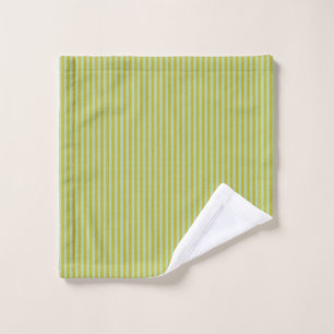 Chartreuse and Pistachio Green Stripes Bath Towel Set