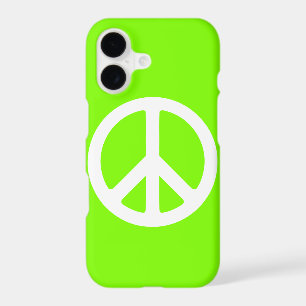 Chartreuse and White Peace Sign