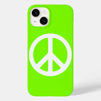 Chartreuse and White Peace Sign Case-Mate iPhone 14 Case