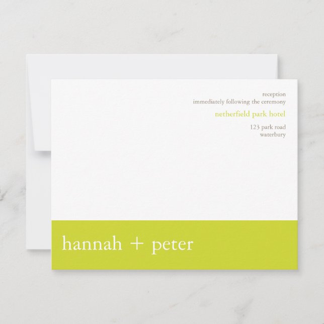 Chartreuse Banner :: Reception Invitation (Front)