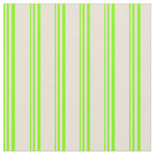 Chartreuse & Bisque Coloured Lined Pattern Fabric