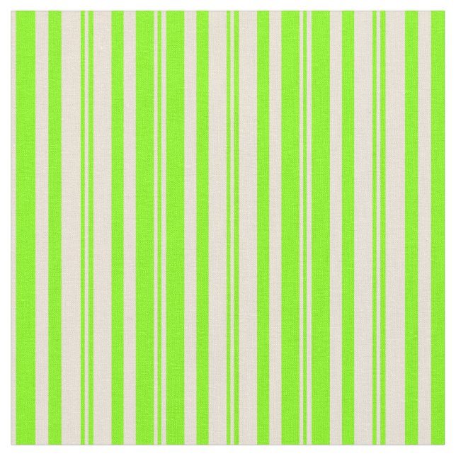 Chartreuse & Bisque Coloured Striped Pattern Fabric (Close Up)