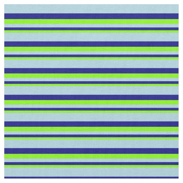 Chartreuse, Blue, and Light Blue Pattern Fabric (Close Up)