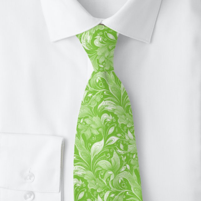 Chartreuse Botanical Batik Tie (Creator Uploaded)