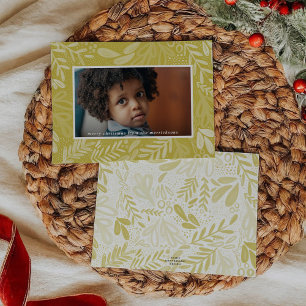 Chartreuse Bramble Festive Botanical Photo Holiday Card