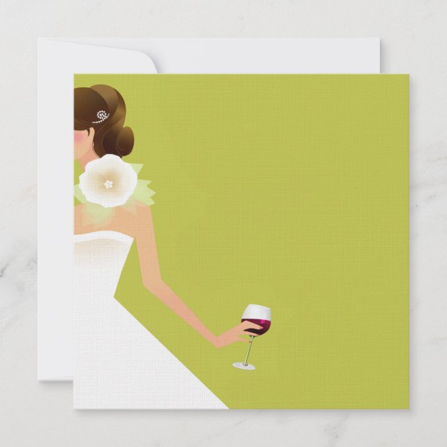 Chartreuse Bridal shower wine invitations (Front)