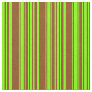 Chartreuse & Brown Coloured Lined/Striped Pattern Fabric