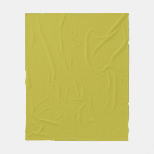 Chartreuse Colour Yellowish Green Plain Minimalist Fleece Blanket (Front)