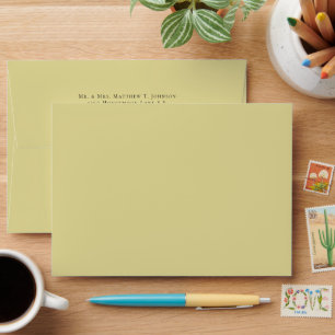Chartreuse Damask Wedding Envelopes