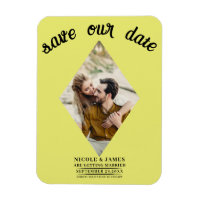 Chartreuse Diamond Photo Wedding Save the Date