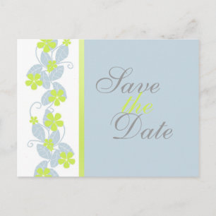 Chartreuse Flowers Save the Date Postcard