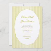 Chartreuse Formal Elegant Classic Stripes Wedding