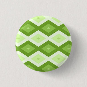 Chartreuse green diamond pattern 3 cm round badge