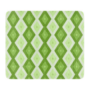 Chartreuse green diamond pattern cutting board