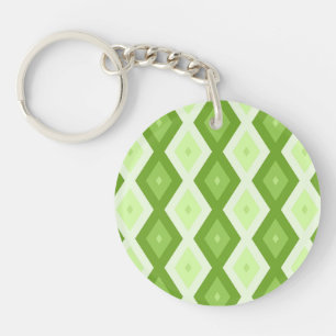 Chartreuse green diamond pattern key ring