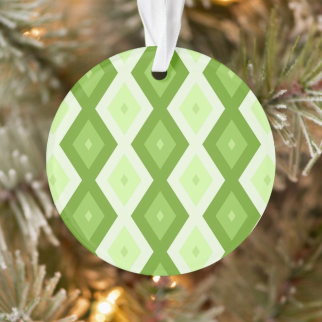 Chartreuse green diamond pattern ornament (Tree)