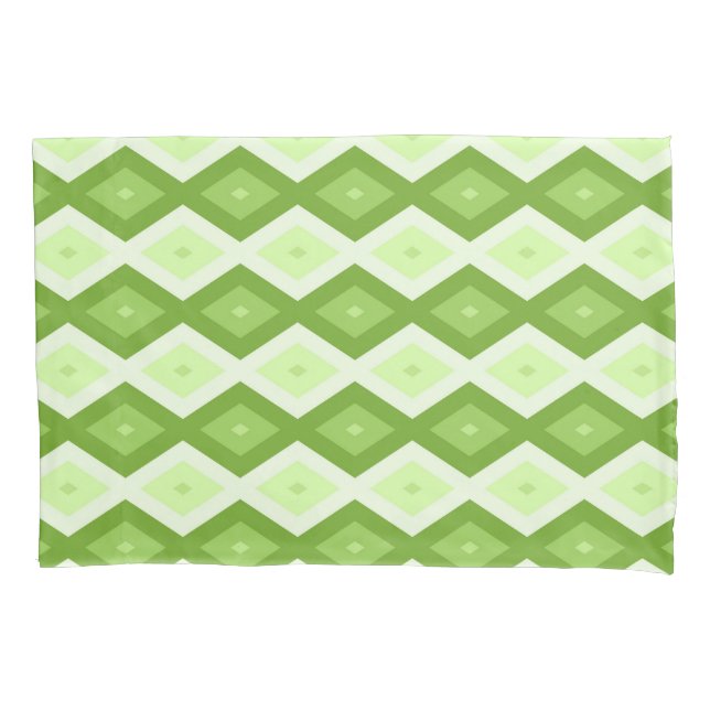 Chartreuse green diamond pattern pillowcase (Front)