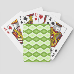 Chartreuse green diamond pattern playing cards