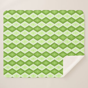 Chartreuse green diamond pattern sherpa blanket