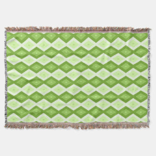 Chartreuse green diamond pattern throw blanket