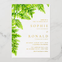 Chartreuse Green Fern Leaves Woodland Wedding