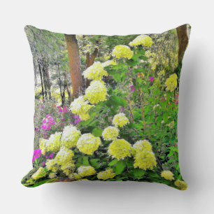 Chartreuse Green Limelight Hydrangea Garden Cushion