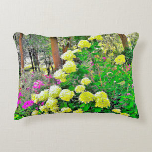 Chartreuse Green Limelight Hydrangea Garden Decorative Cushion
