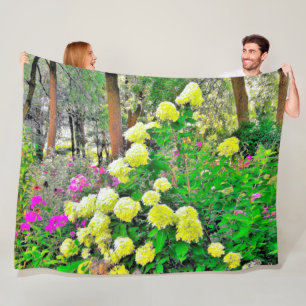 Chartreuse Green Limelight Hydrangea Garden Fleece Blanket