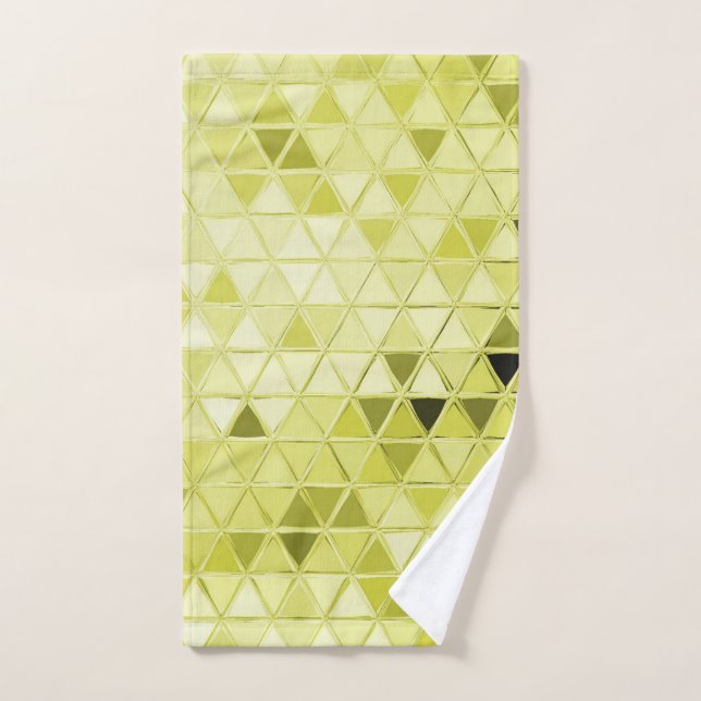 Chartreuse Green Wedding Mosaic Tile Hand Towel (Hand Towel)