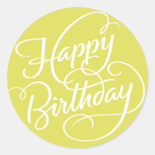 CHARTREUSE HAPPY BIRTHDAY STICKER