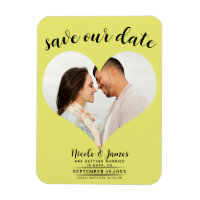 Chartreuse Heart Photo Wedding Save the Date