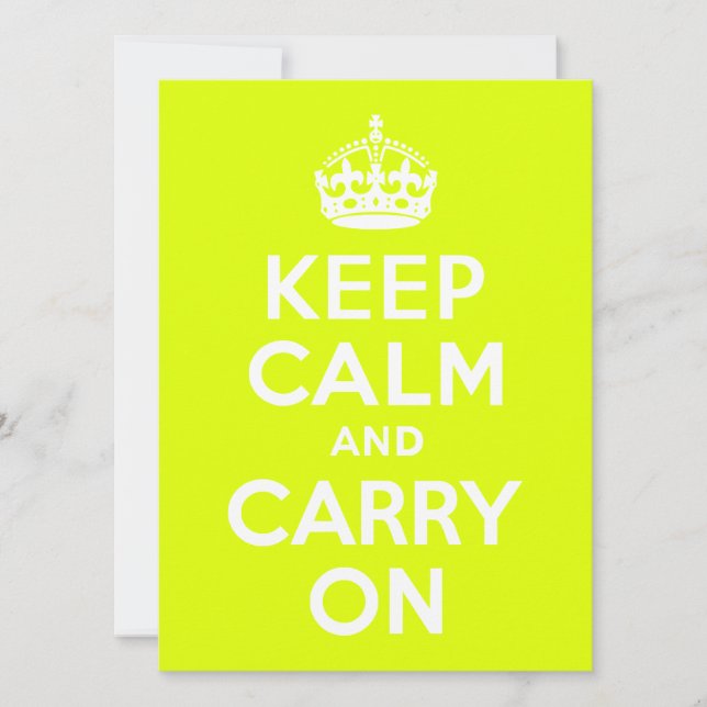 Chartreuse  Keep Calm and Carry On (Front)