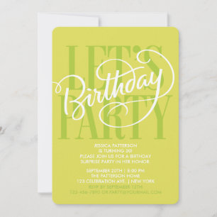 CHARTREUSE LET'S BIRTHDAY PARTY   INVITATION