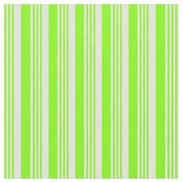 Chartreuse & Light Cyan Coloured Stripes Fabric (Close Up)