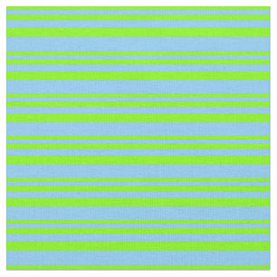 Chartreuse & Light Sky Blue Colored Lines Fabric