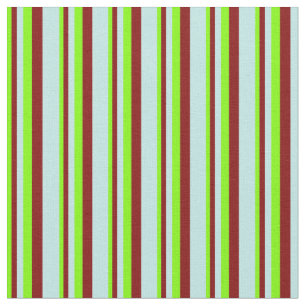 Chartreuse, Maroon, and Turquoise Coloured Stripes Fabric
